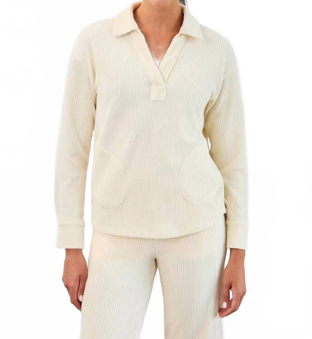 NEW FDJ cora corduroy popover top in creme